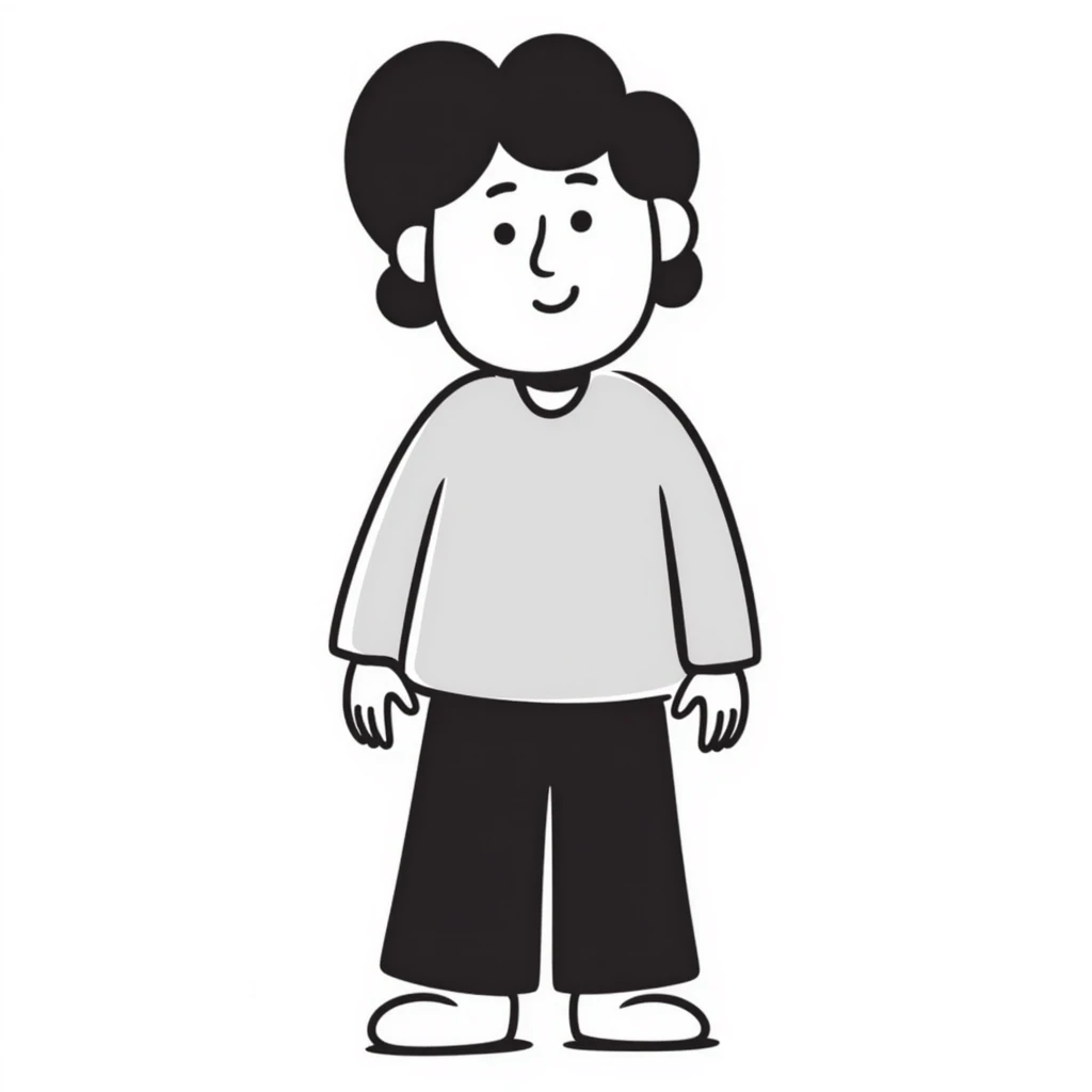 Hand-drawn Roblox character with classic square head emoji
