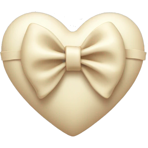 Heart with bow cream colored  emoji