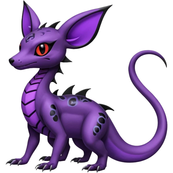 Evil Gothic Salandit-Umbreon-Fakémon-hybrid-creature (full body)  emoji