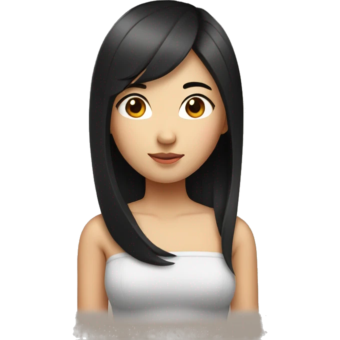 Asian girl with tube top and straight black hair emoji