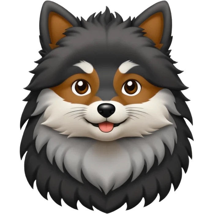 Spitz preto, cinza e marrom  emoji