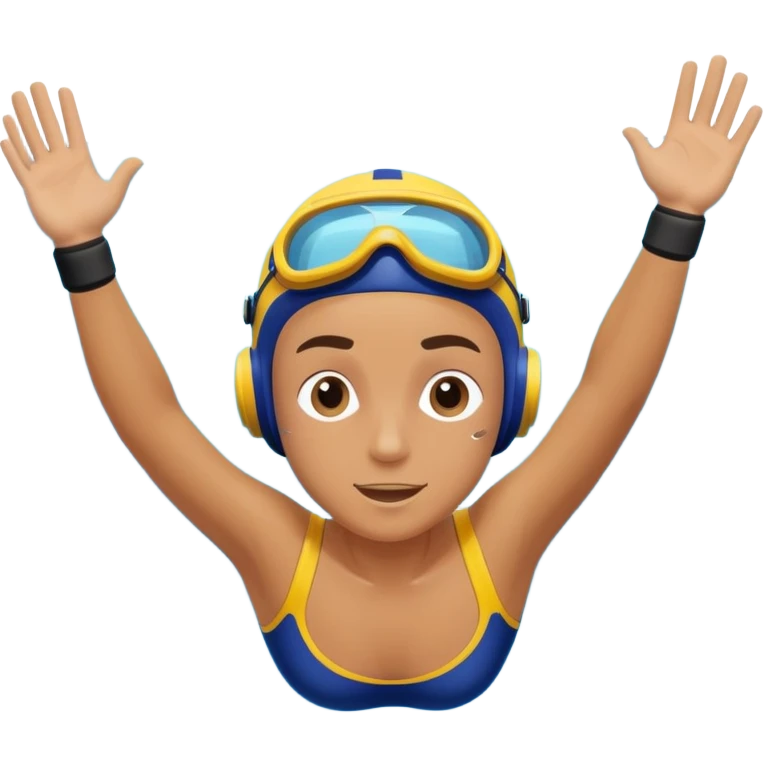 determined pool diver dives into a pool of confidence blue water underneath water  emoji