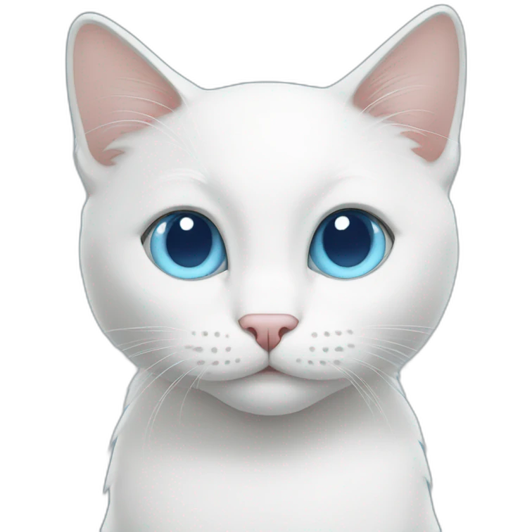 White cat blue eyes emoji