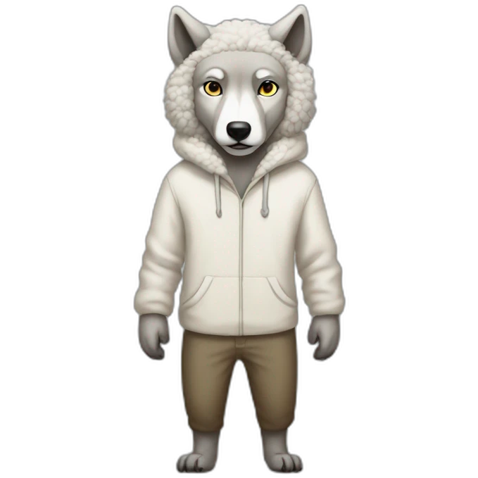 Wolf in sheep's clothing, full body emoji