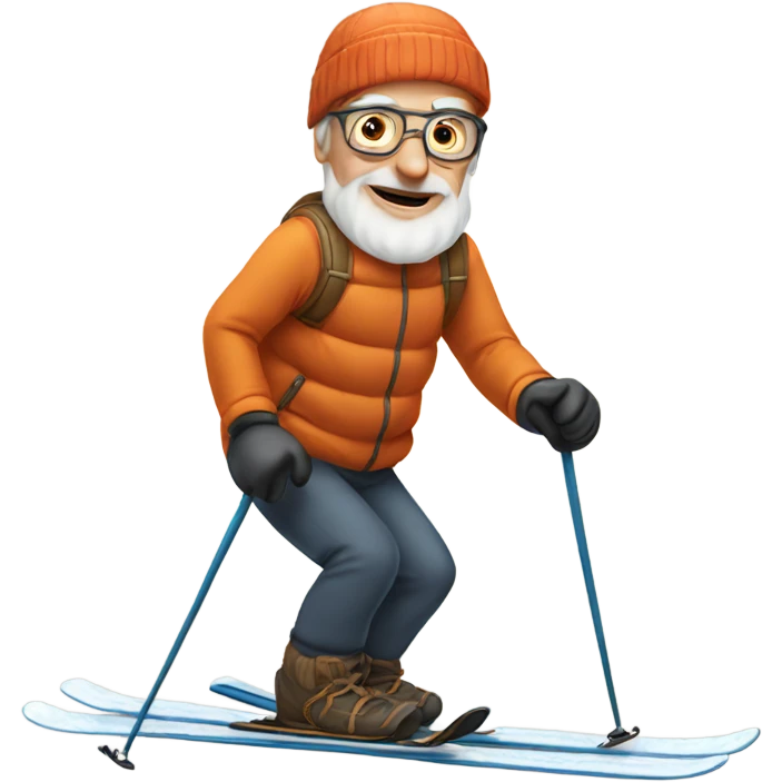 Old man skiing emoji
