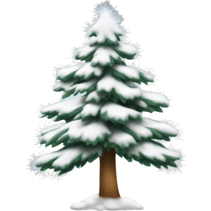 Snowy pine tree with silver tinsel emoji