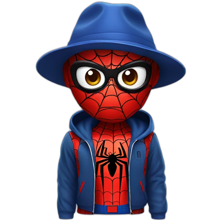 Spiderman with a hat emoji