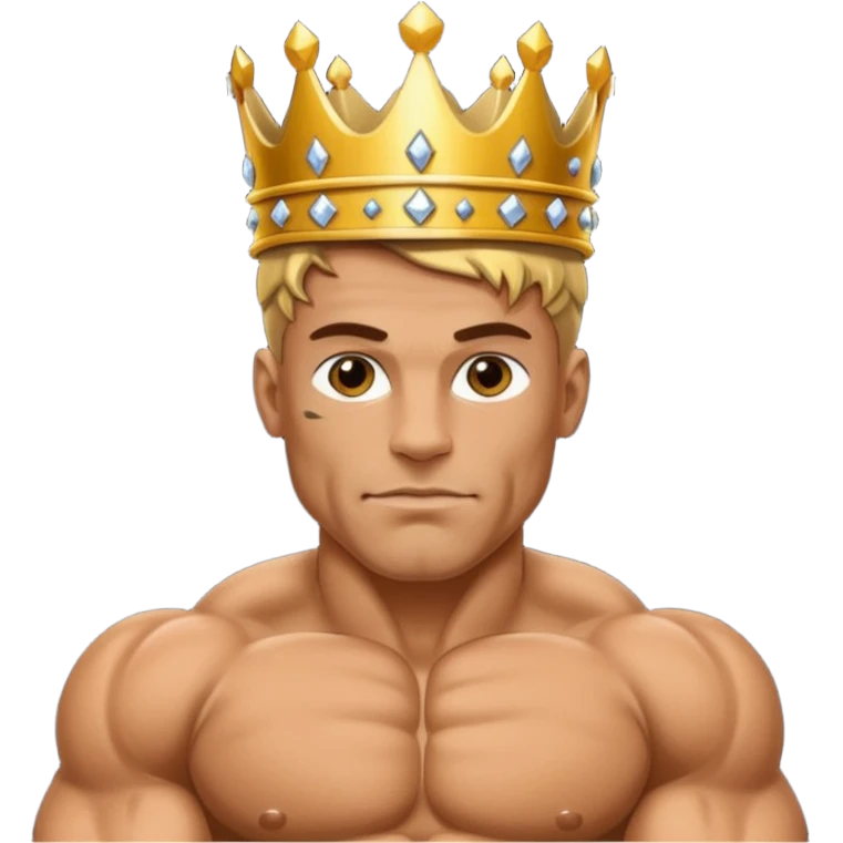 bodybuilder with a crown emoji