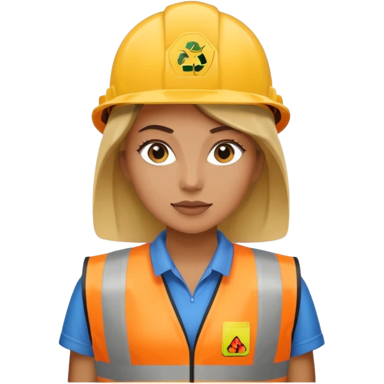 women, Waste Management, safety vest, trash picker emoji