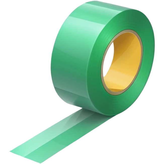 make light Green wide tape rolling on the floor emoji