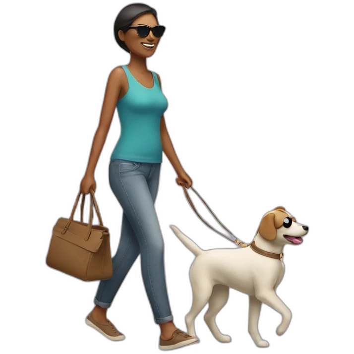 Mama walking a dog with sunglasses on  emoji