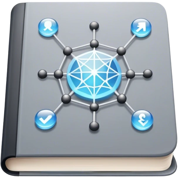 magical grey book of networking with a magic web emoji