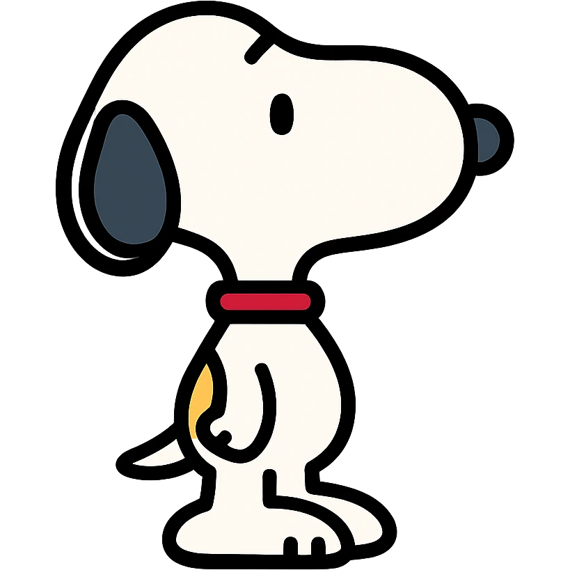Snoopy, outlined and colorful emoji