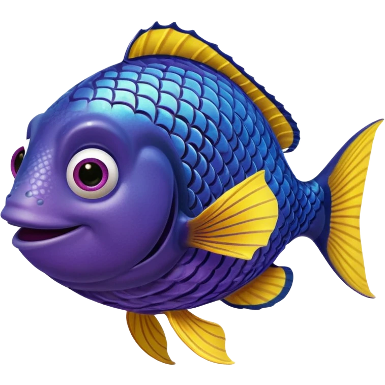 GURGLE FISH FROM FINDING NEMO PURPLE AND YELLOW GRAMMA FISH emoji
