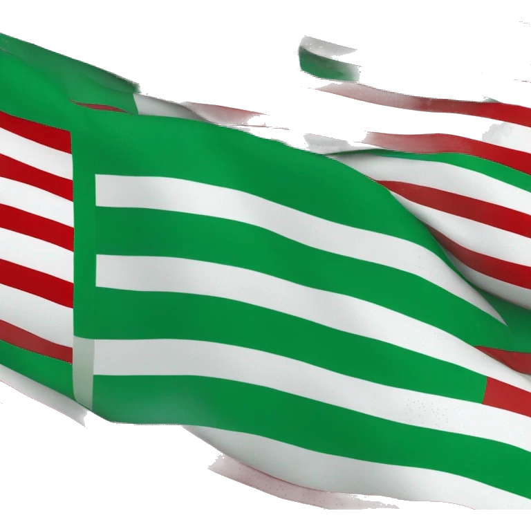 Tatar flag (red stripe on top, thin white stripe in the middle, green stripe on the bottom). Minimalistic emoji