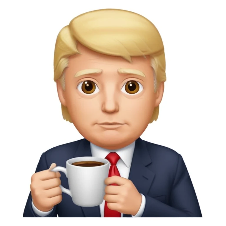 Trump with a coffee  emoji