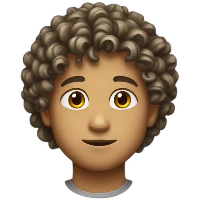 a boy with curly hairs  emoji