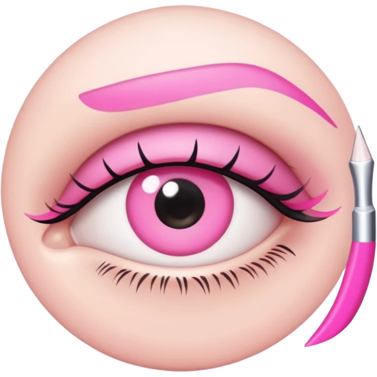 3d eye pink eyeliner emoji
