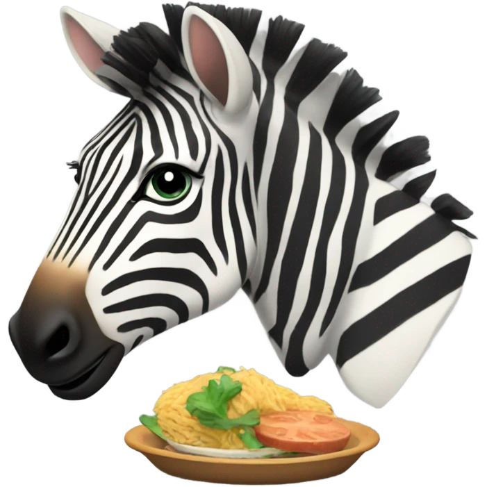 zebra at a party eating food emoji