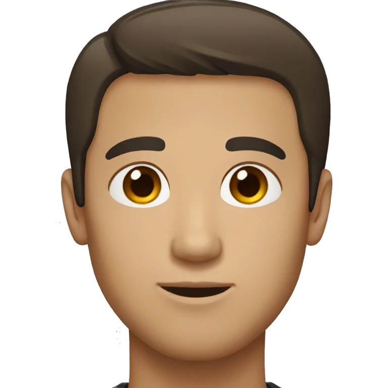 guy with dark short hair brown eyes emoji