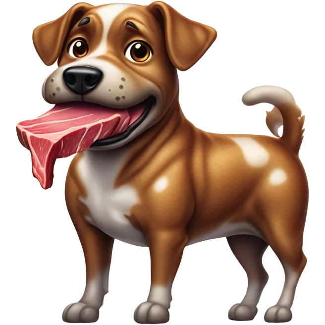 Dog slobbing over T-bone steak  emoji