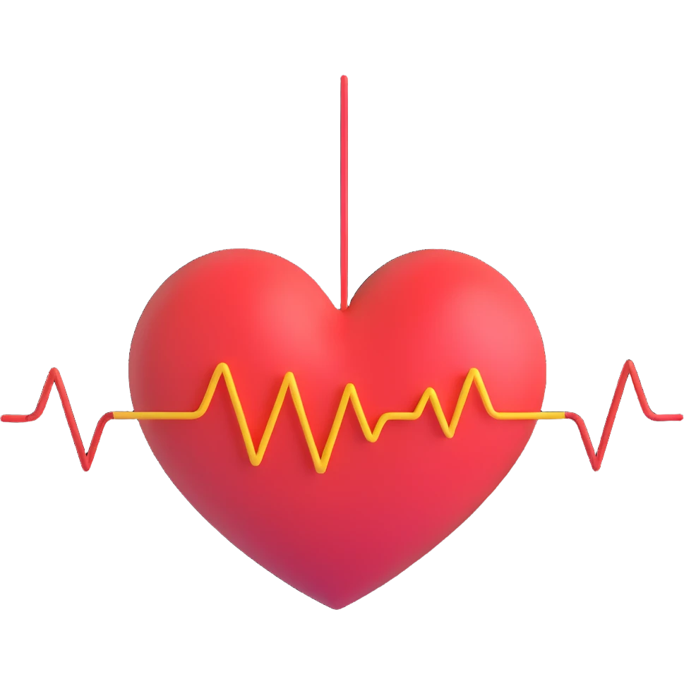 simple and modern heart with animated pulse lines, no text emoji