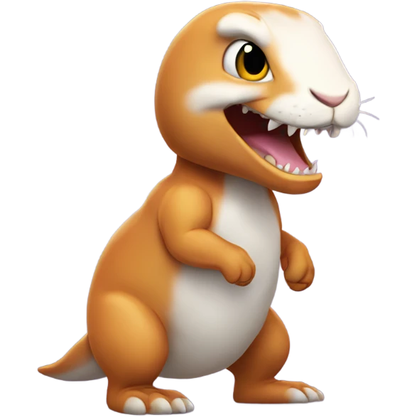 Bunny with T. rex arms emoji