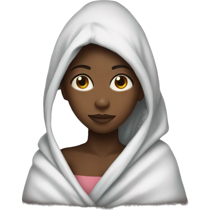 Black girl wrapped in blanket Chris  emoji