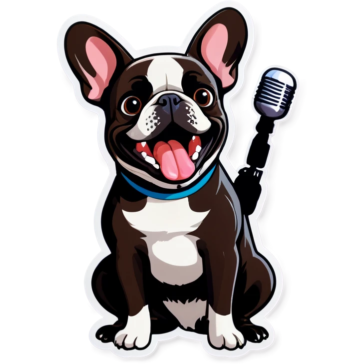 French bulldog singing  emoji
