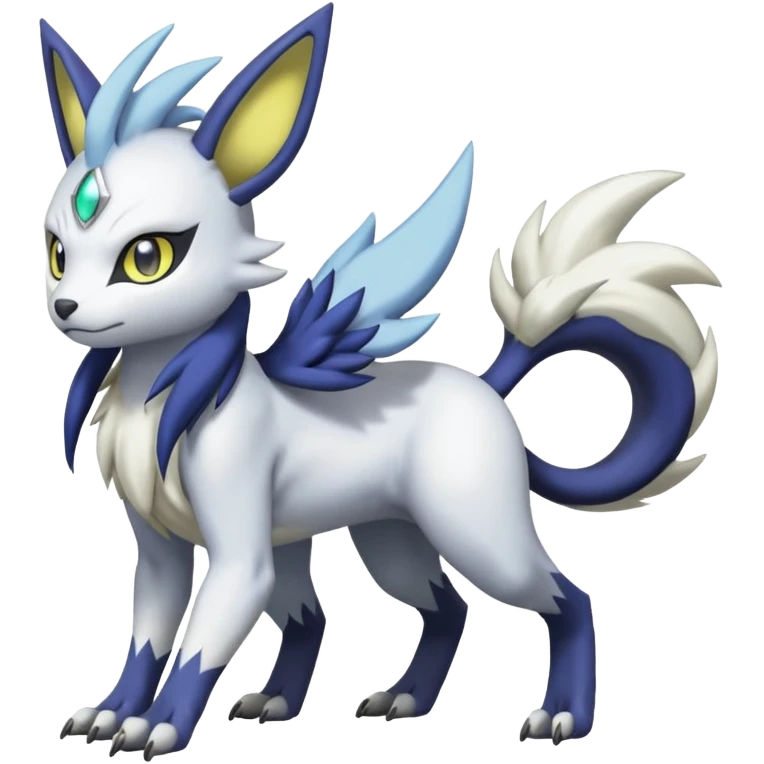 WereGarurumon-Meloetta-Renamon-Absol-fusion-hybrid-creature (full body) emoji