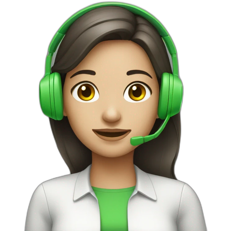 call manager girl with green headphones emoji
