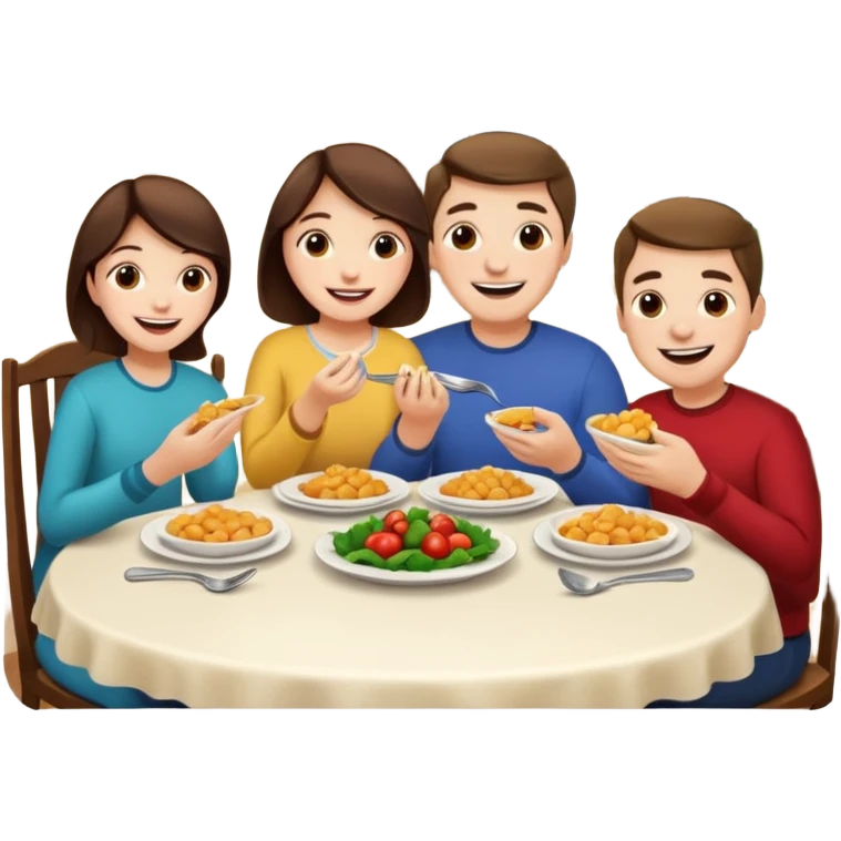 light family having dinner emoji