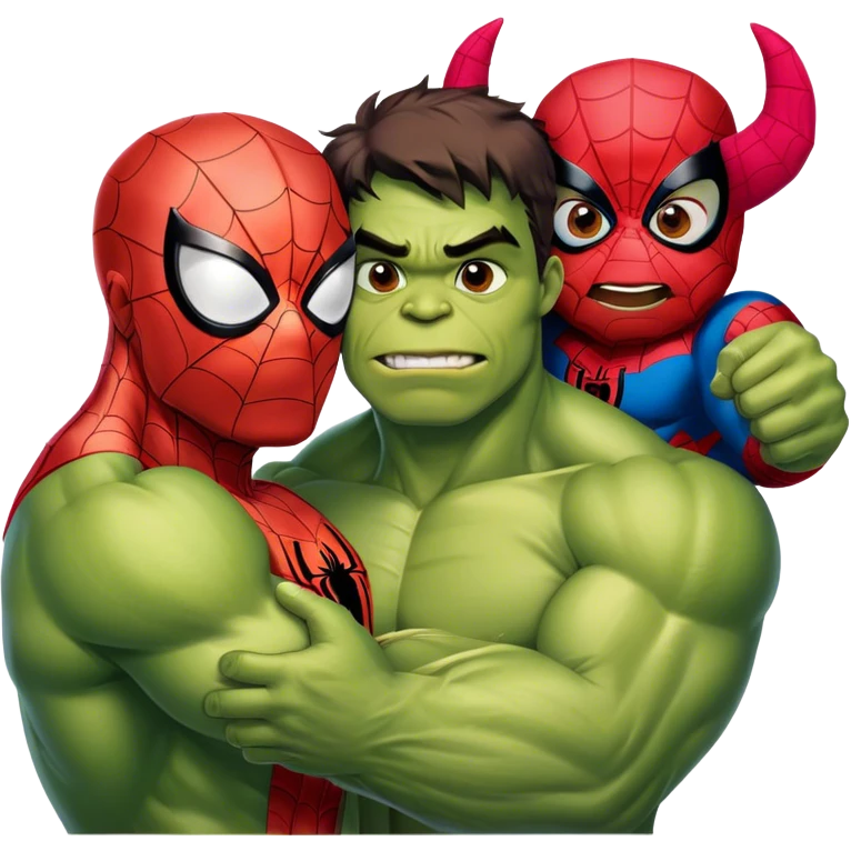 Spider-Man and Hulk wishing a happy Valentine’s Day emoji