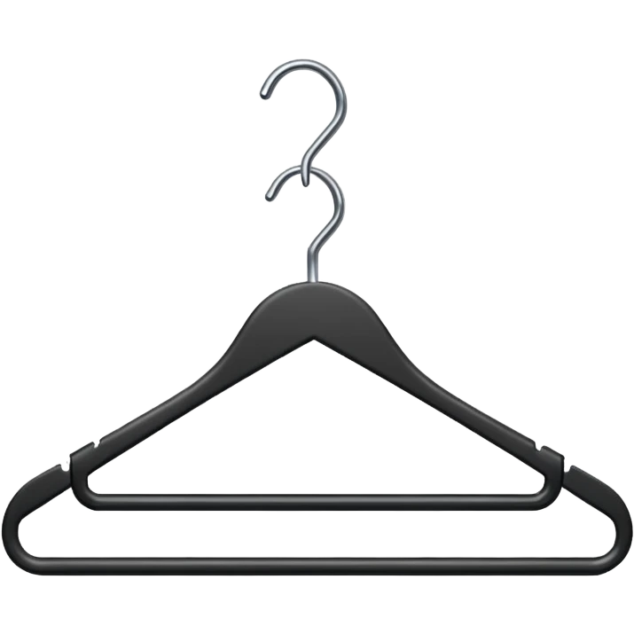 one black clothed clothing hanger emoji