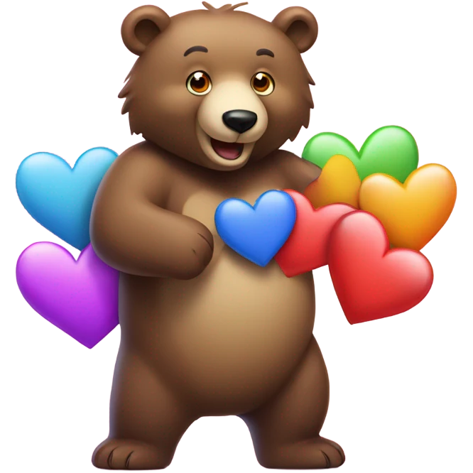 bear shooting hearts emoji