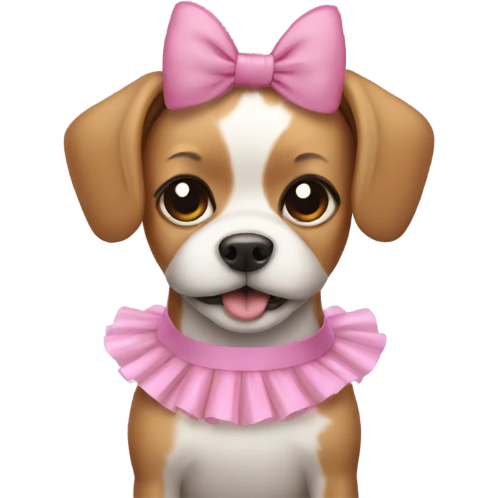 dog wearing a tutu emoji