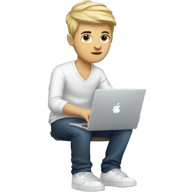 white boy music producer with macbook emoji
