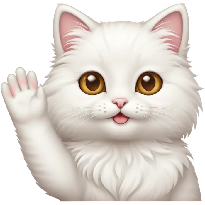 Cute cat waving  emoji