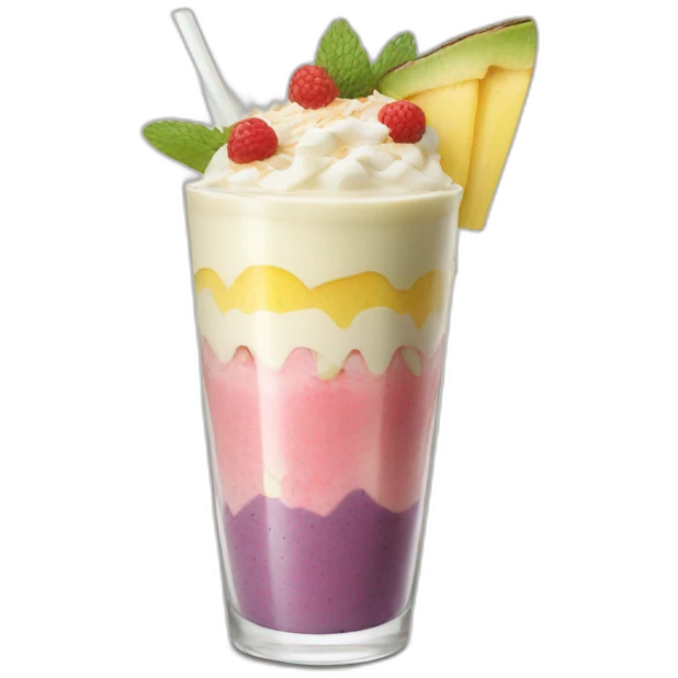 layered smoothie with coconut drizzle emoji