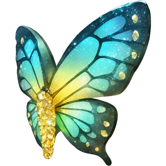 Shiny sparkly glass crystal butterfly emoji