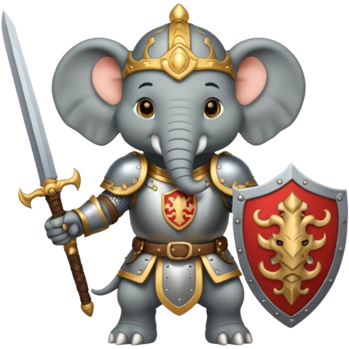 ELEPHENT KNIGHT WITH SHIELD AND SWORD ON THE RAT emoji