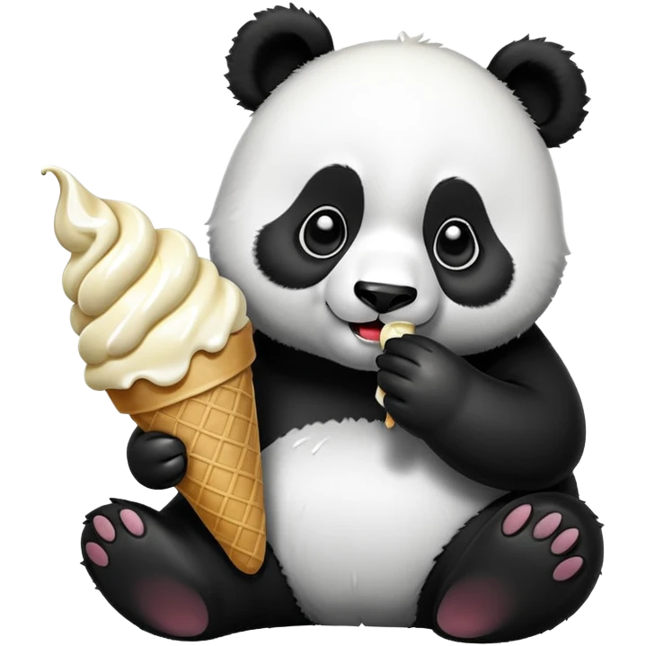 Panda eating ice cream emoji