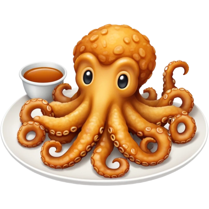 Plate of deep fried baby octopi  emoji