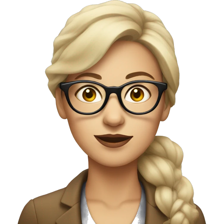 lady with cat eye, wearing spectacles emoji