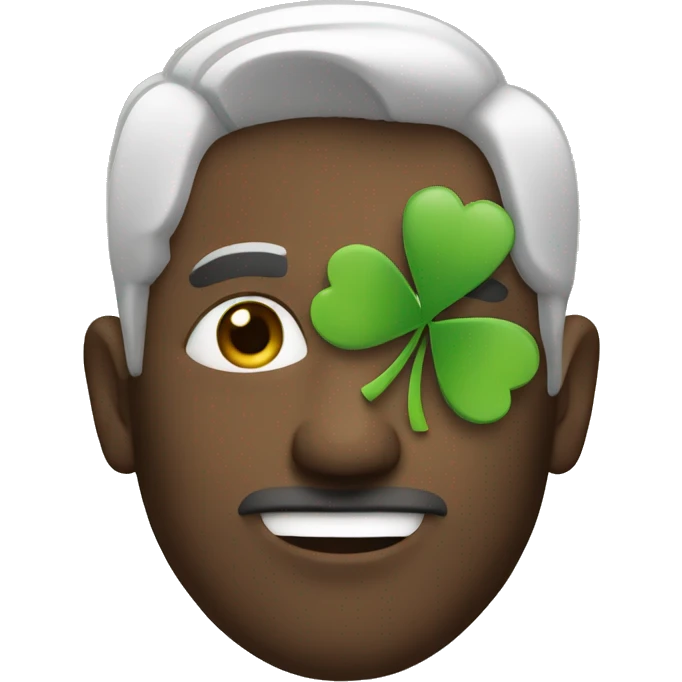 white man with clover emoji