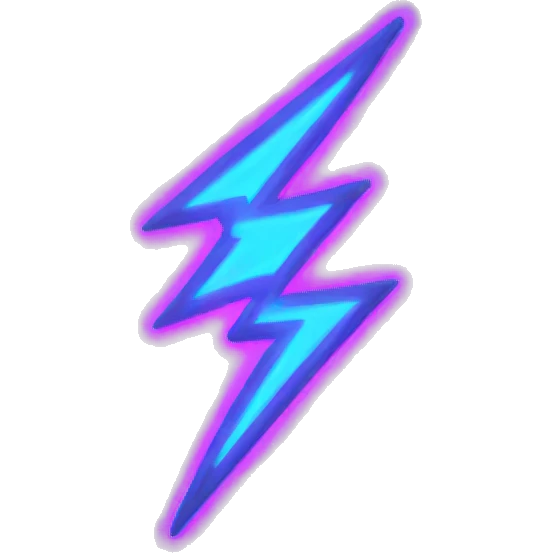 neon glowing lightning bolt emoji
