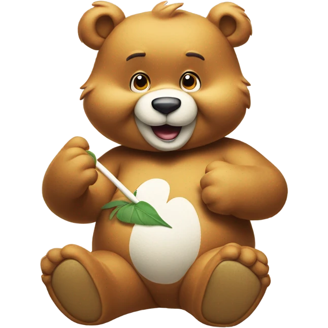 Care bear with joint emoji