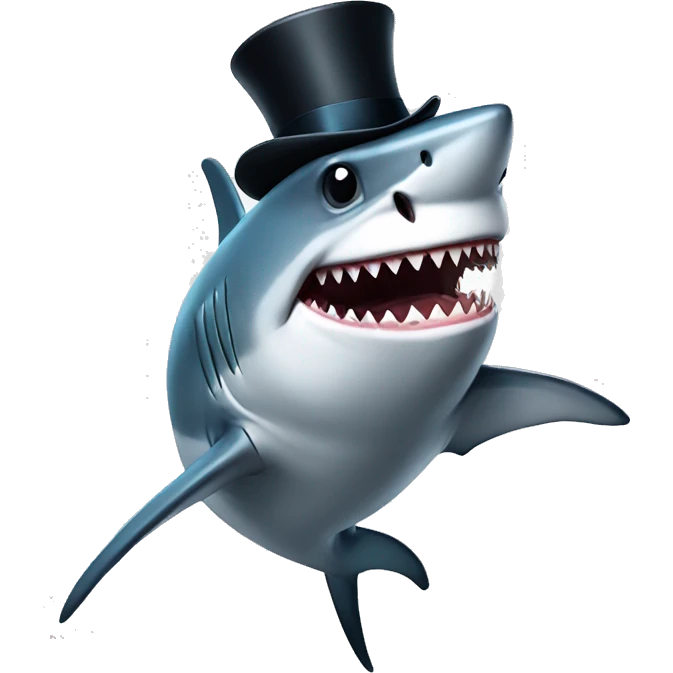 Shark with tophat emoji