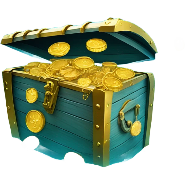 Treasure chest in the sea emoji