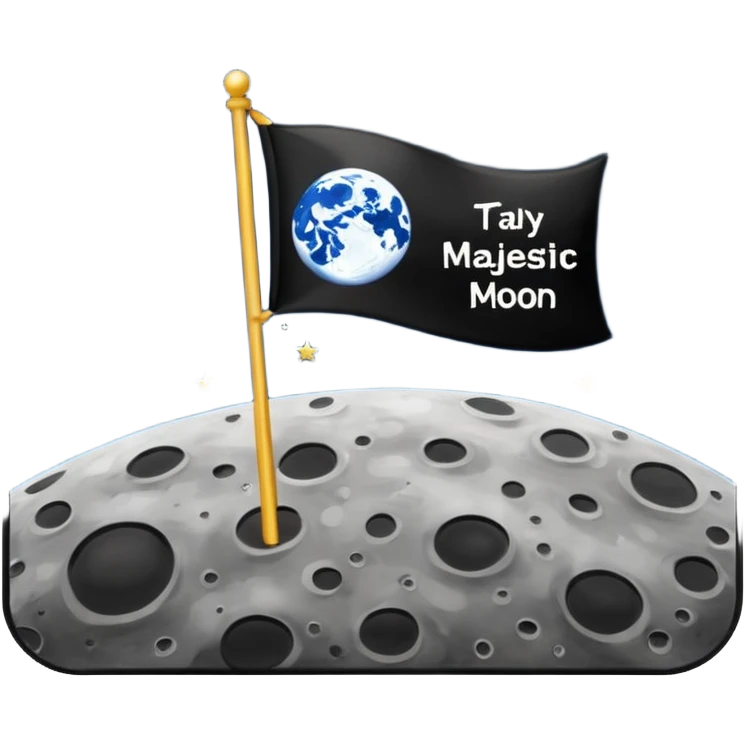 На фоне космоса луна а на ней флаг и написано "Majestic" emoji